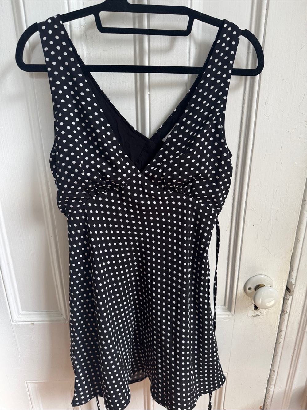 Princess Polly Black Dress with White Polka Dots